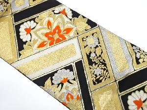 アンティーク　変わり檜垣に華紋織出し袋帯（材料）